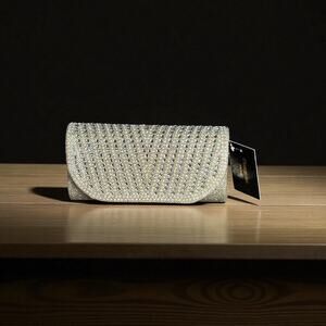 Sparkly Rhinestone Clutch Purse Evening Bag – Silver Glitter Formal Wedding NYE